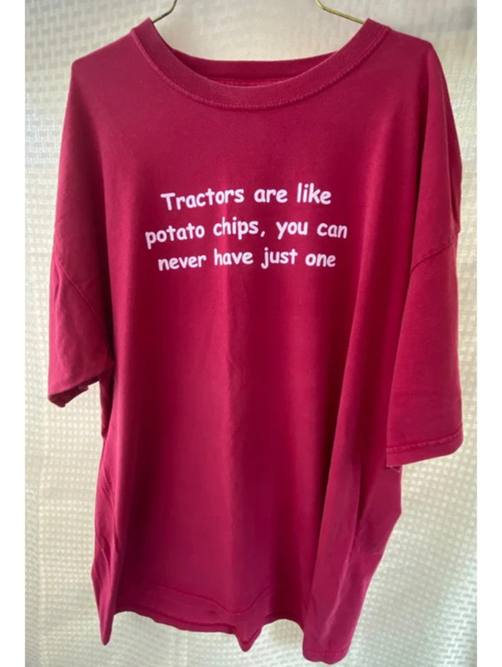 Gildan Mens Red T-Shirt Tractors~ Funny~Size XL